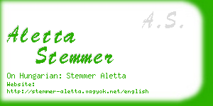 aletta stemmer business card